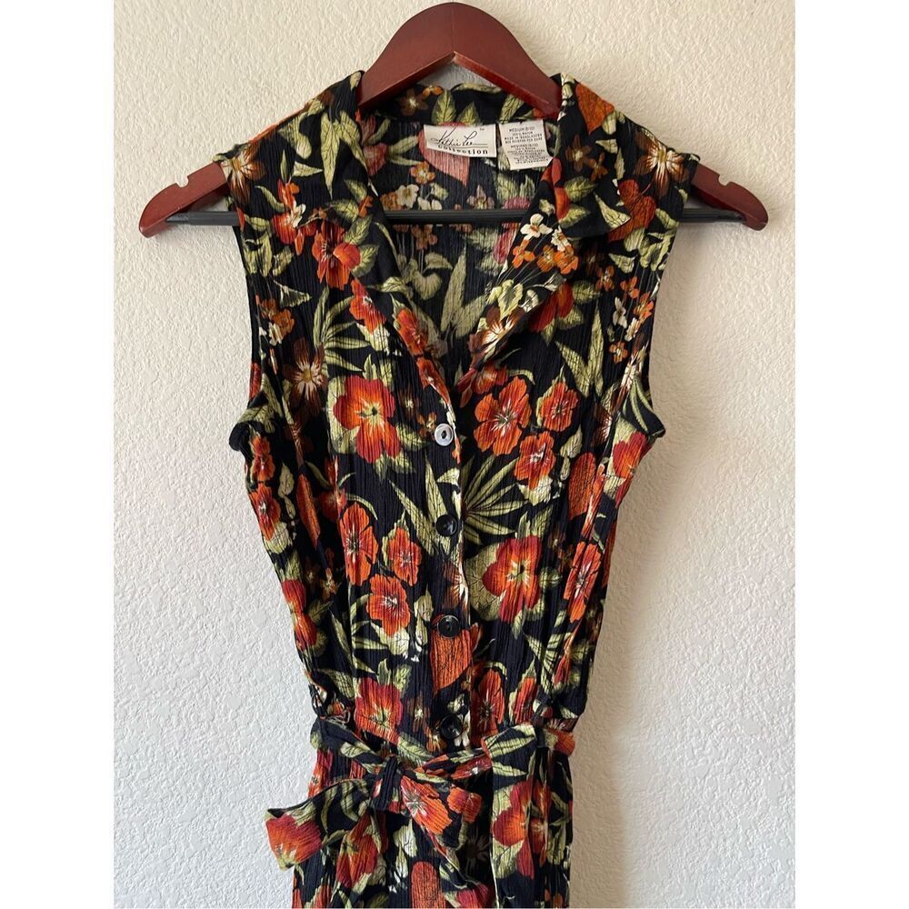 Vintage Kathie Lee floral crepe like jumpsuit size xs - Picture 3 of 6